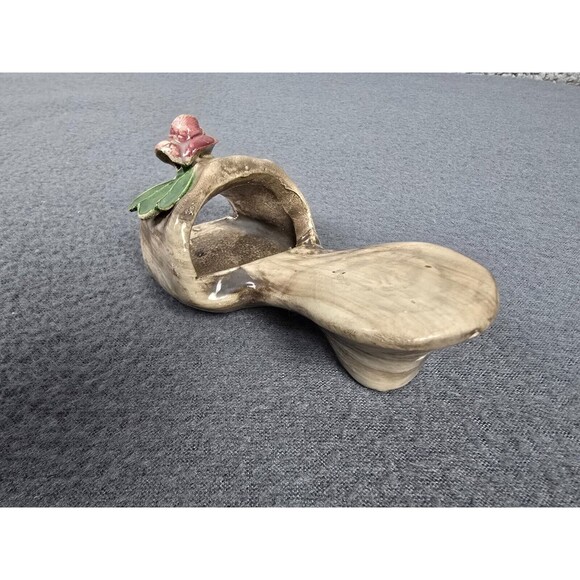 Vintage Nuova Capodimonte Flower Shoe Heel Slipper Sandal Porcelain Italy Small - Picture 8 of 11